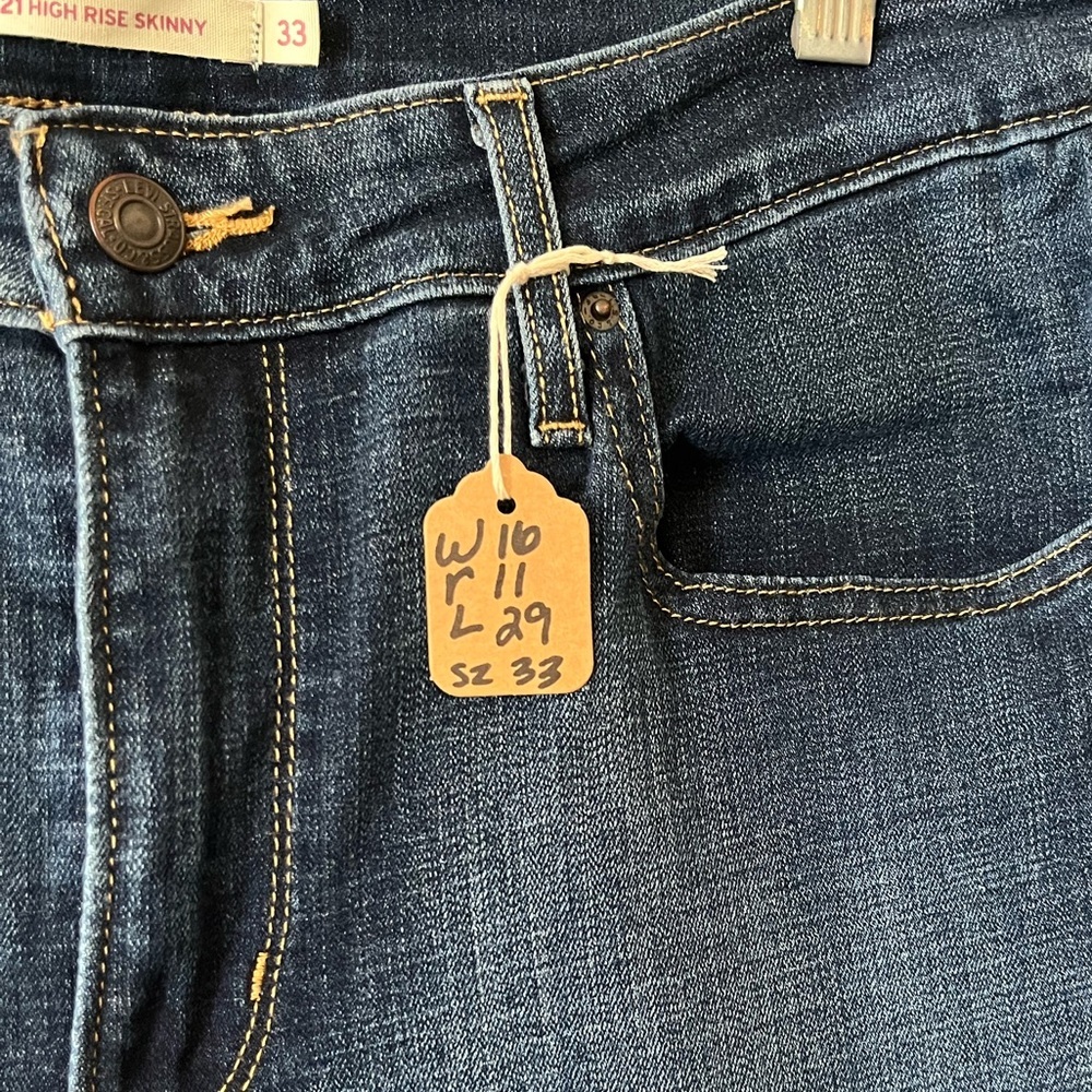 Levi's Dark Blue 721 High Rise Women's Skinny Jeans Size 33X29 - Picture 6 of 14
